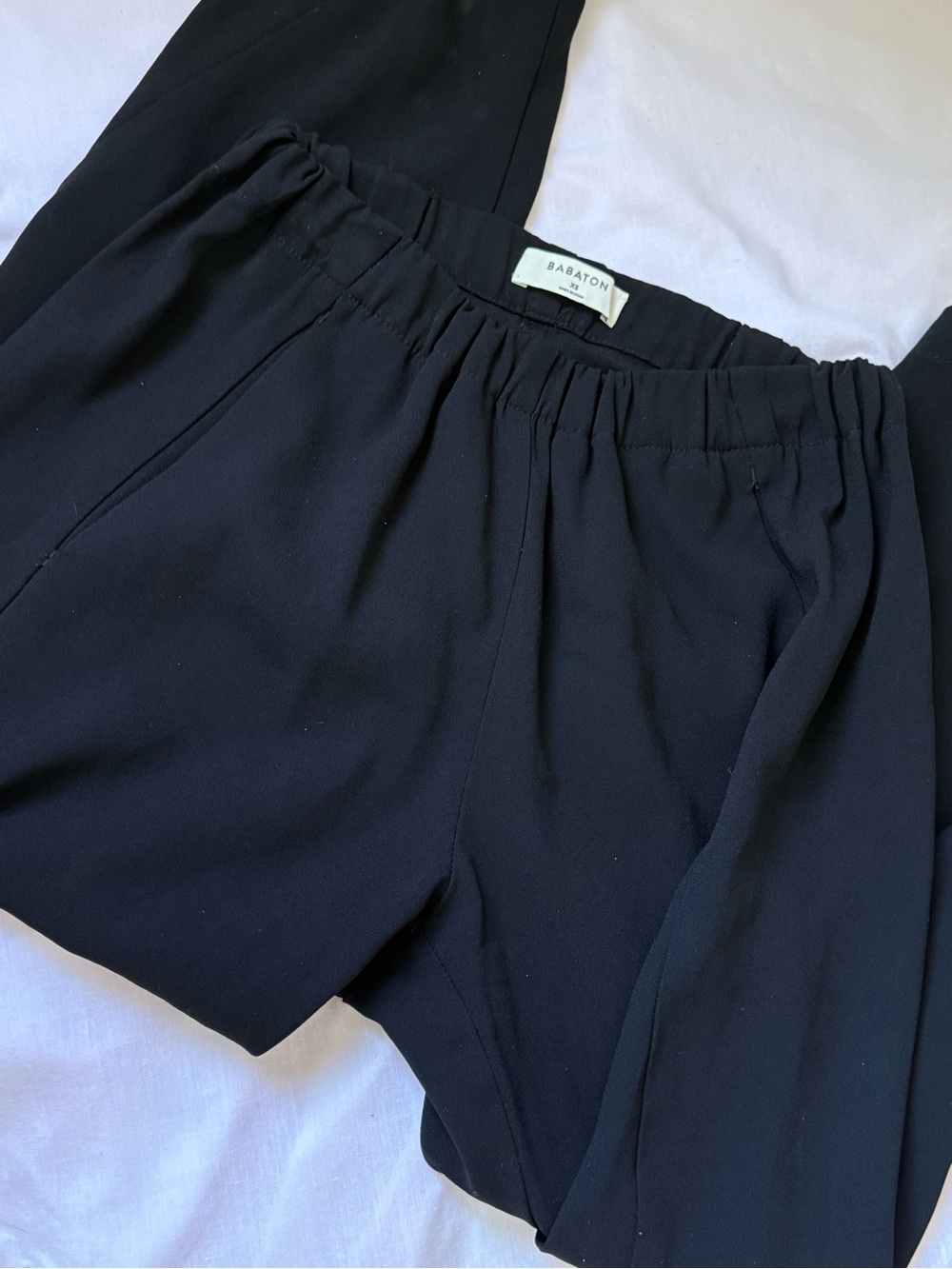 Babaton Black Gathered-Waist Tailored Shorts